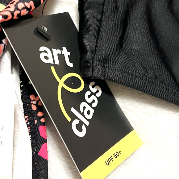 Art Class Girl's 3pc Rash Guard Bikini Swimsuit Set Floral Printed Size Medium 8 - Picture 5 of 6